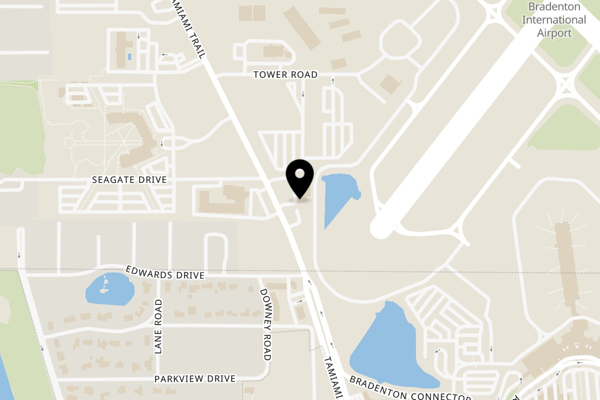 Map showing the location of Captain Brian's Seafood Market & Restaurant on 8421 N Tamiami Trl in Sarasota